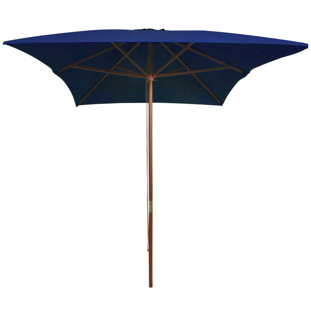 Parasol met houten paal 200x300 cm blauw - Griffin Retail