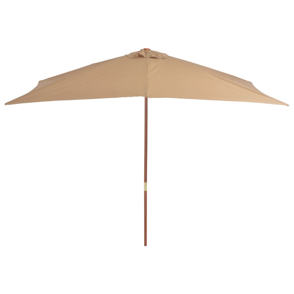 Parasol met houten paal 200x300 cm taupe - Griffin Retail
