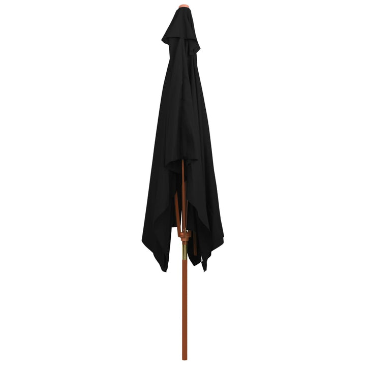 Parasol met houten paal 200x300 cm zwart - Griffin Retail