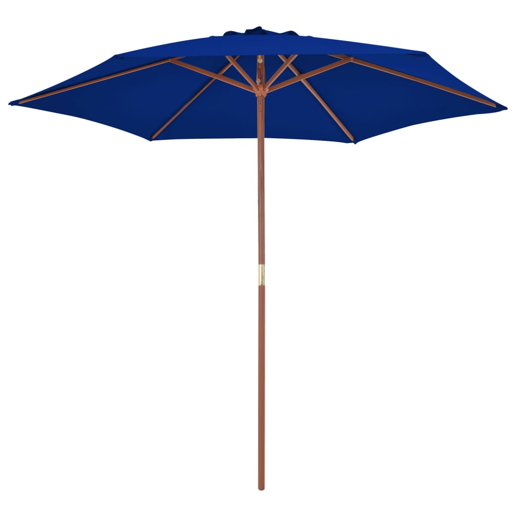 Parasol met houten paal 270 cm blauw - Griffin Retail