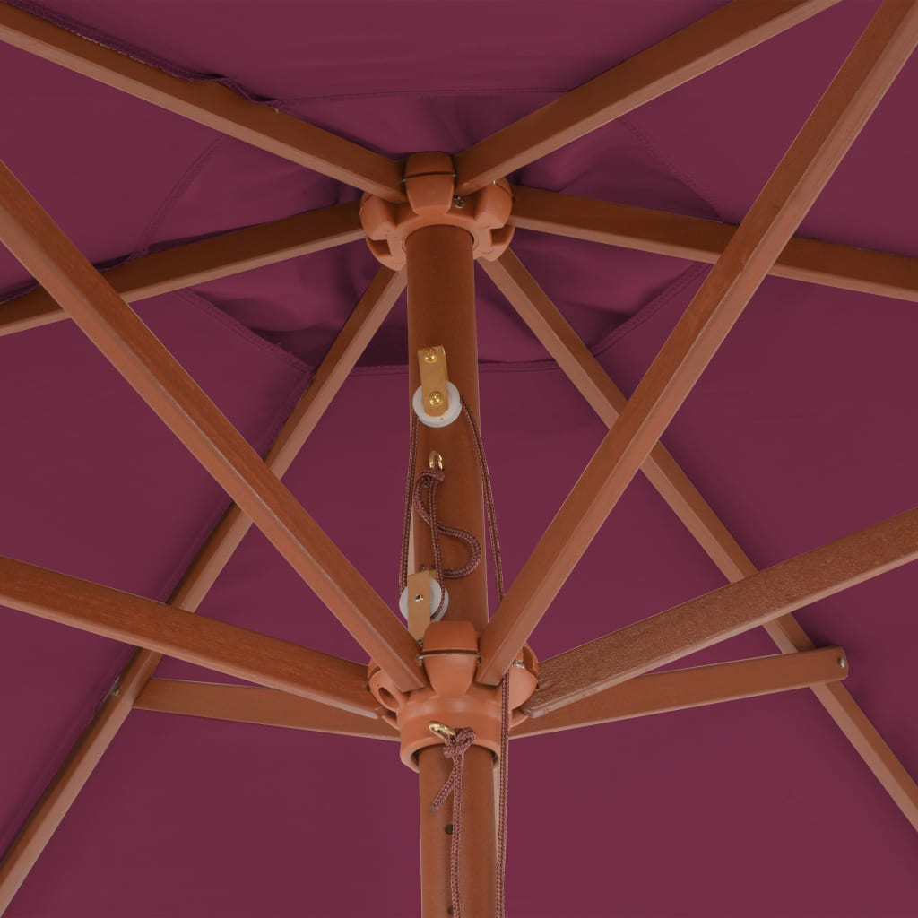 Parasol met houten paal 270 cm bordeauxrood - Griffin Retail