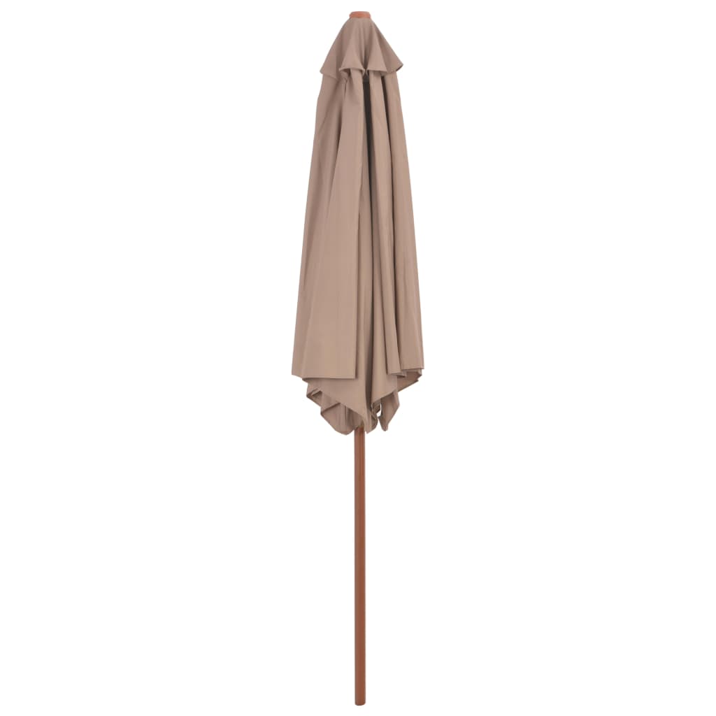 Parasol met houten paal 270 cm taupe - Griffin Retail