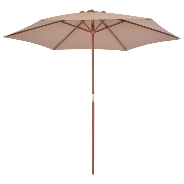 Parasol met houten paal 270 cm taupe - Griffin Retail