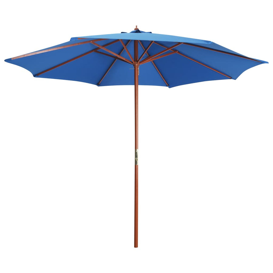 Parasol met houten paal 300x258 cm blauw - Griffin Retail