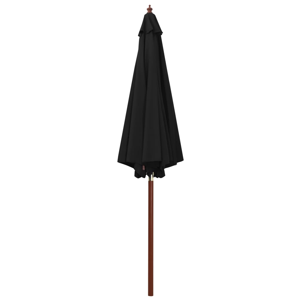 Parasol met houten paal 300x258 cm zwart - Griffin Retail