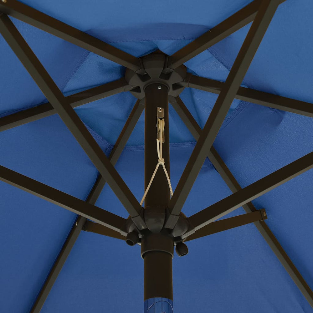 Parasol met LED-verlichting 200x211 cm aluminium azuurblauw - Griffin Retail