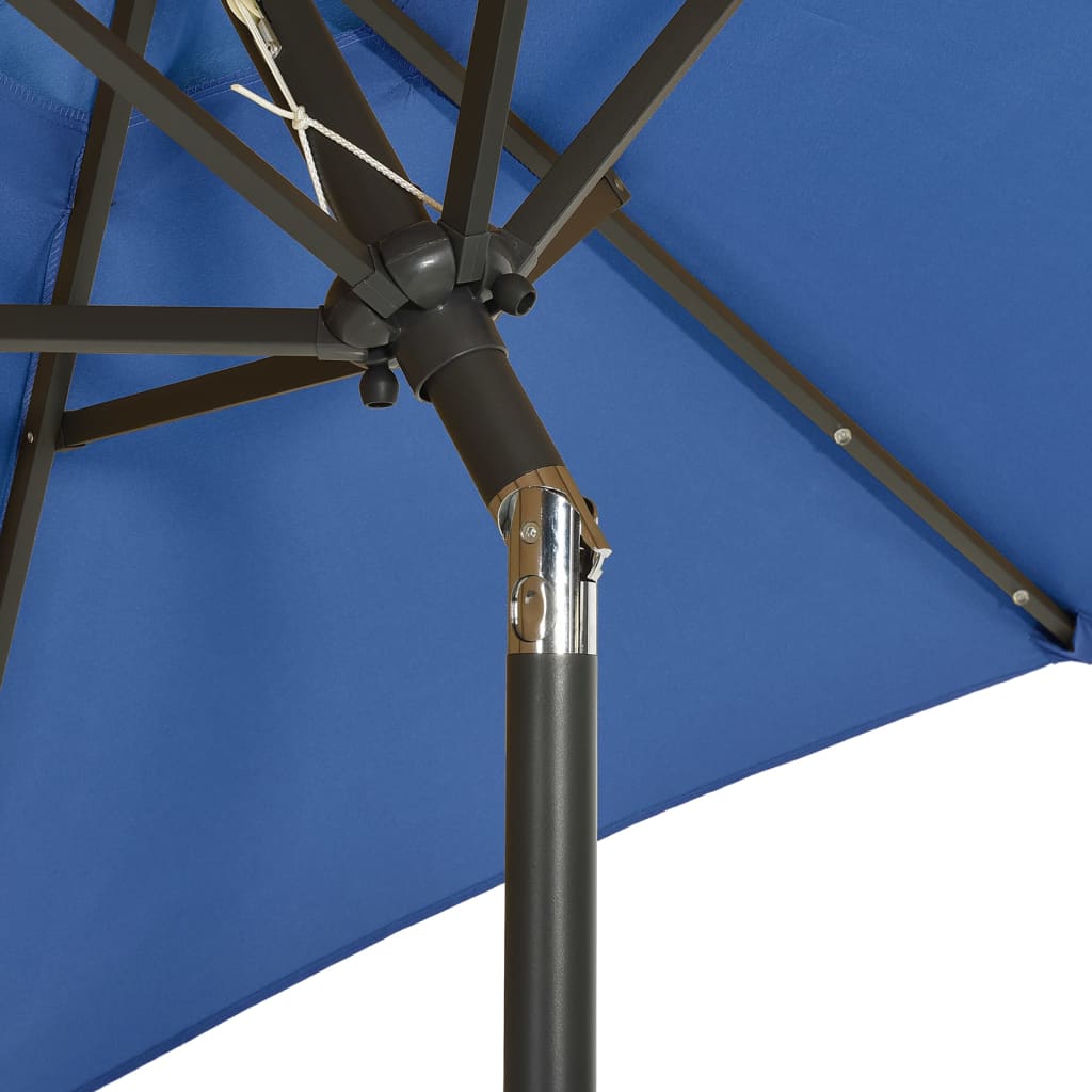 Parasol met LED-verlichting 200x211 cm aluminium azuurblauw - Griffin Retail