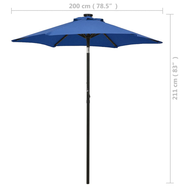 Parasol met LED-verlichting 200x211 cm aluminium azuurblauw - Griffin Retail