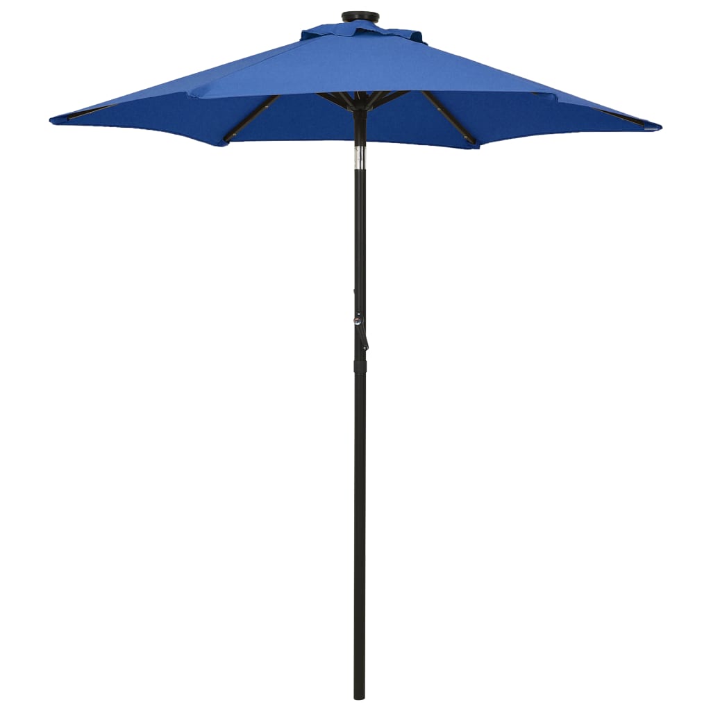 Parasol met LED-verlichting 200x211 cm aluminium azuurblauw - Griffin Retail