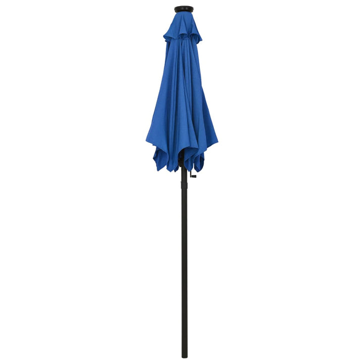 Parasol met LED-verlichting 200x211 cm aluminium azuurblauw - Griffin Retail