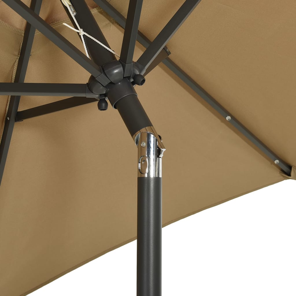 Parasol met LED-verlichting 200x211 cm aluminium taupe - Griffin Retail