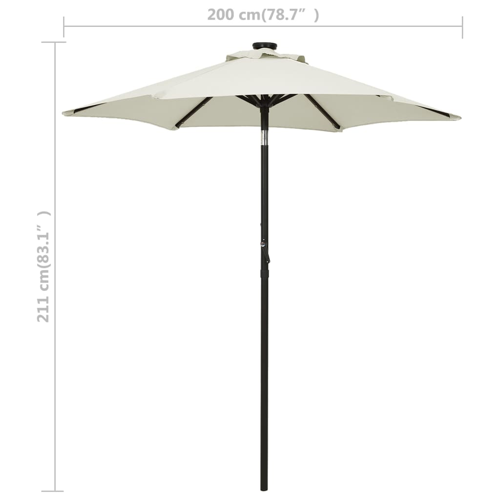 Parasol met LED-verlichting 200x211 cm aluminium zandkleurig - Griffin Retail