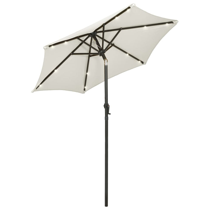 Parasol met LED-verlichting 200x211 cm aluminium zandkleurig - Griffin Retail