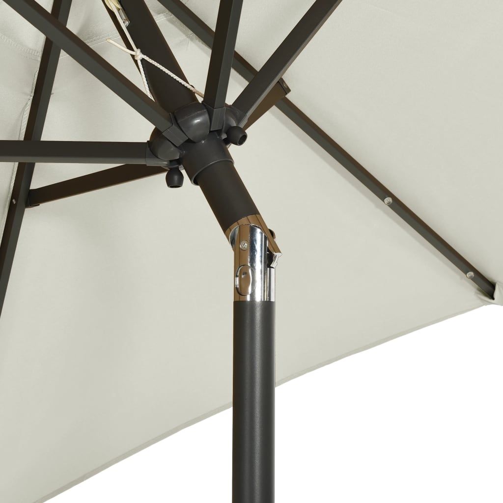 Parasol met LED-verlichting 200x211 cm aluminium zandkleurig - Griffin Retail