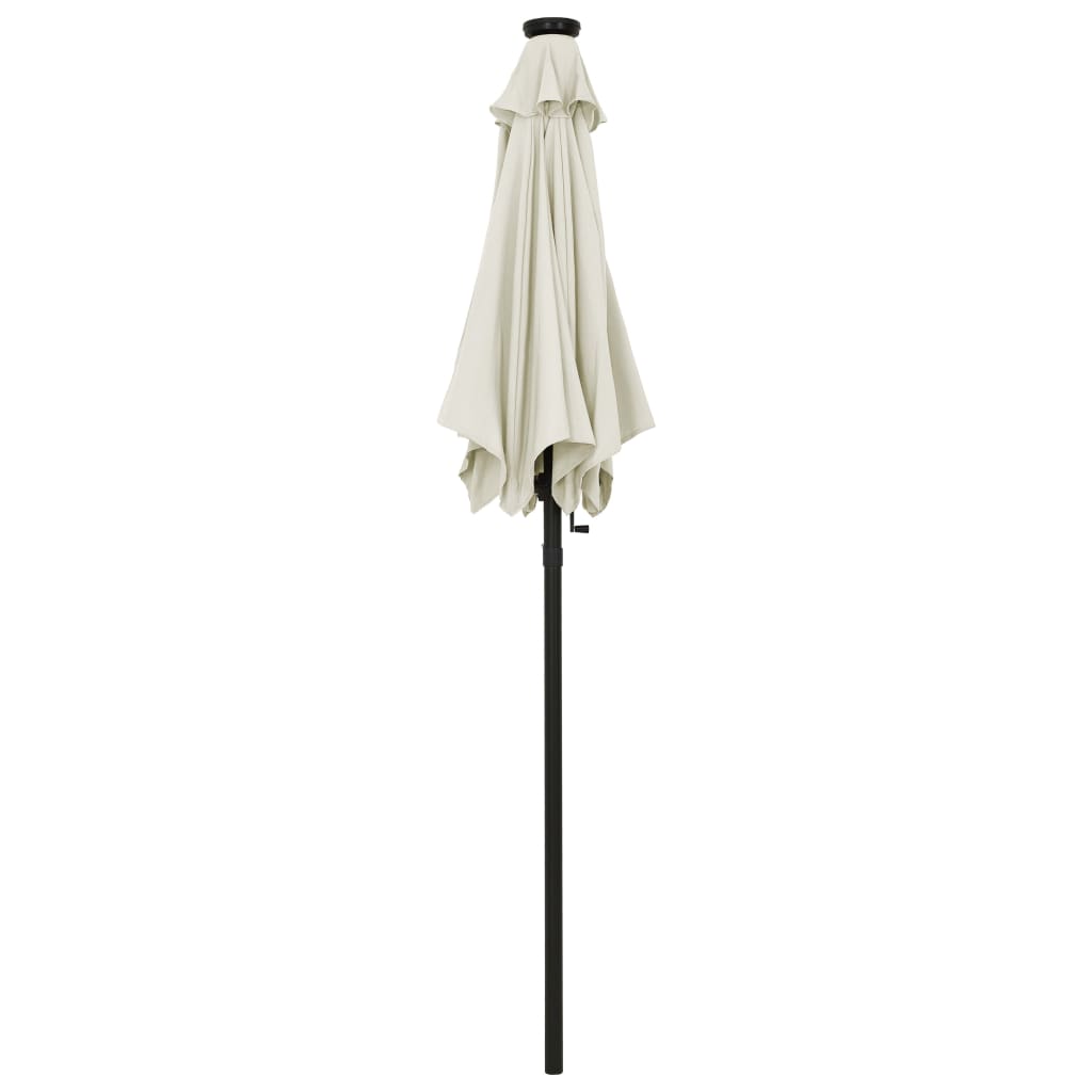 Parasol met LED-verlichting 200x211 cm aluminium zandkleurig - Griffin Retail