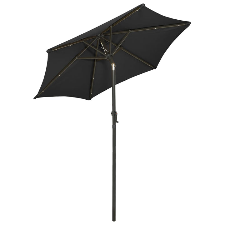 Parasol met LED-verlichting 200x211 cm aluminium zwart - Griffin Retail