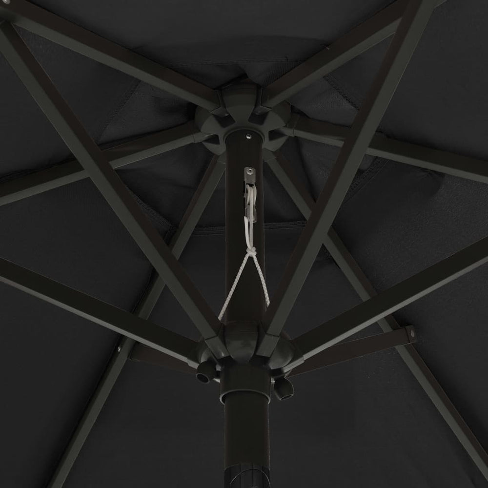 Parasol met LED-verlichting 200x211 cm aluminium zwart - Griffin Retail