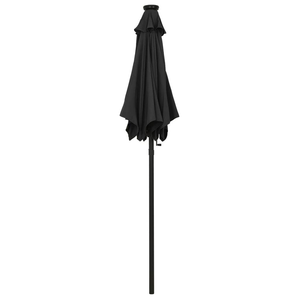 Parasol met LED-verlichting 200x211 cm aluminium zwart - Griffin Retail