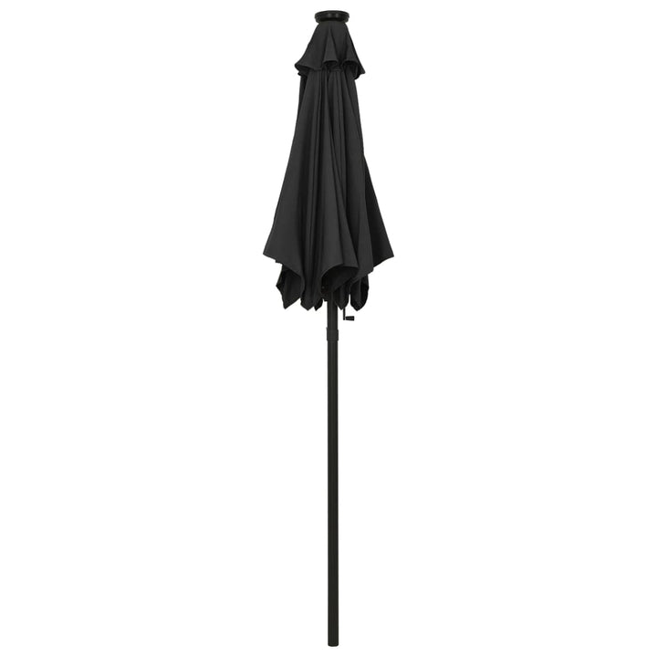 Parasol met LED-verlichting 200x211 cm aluminium zwart - Griffin Retail