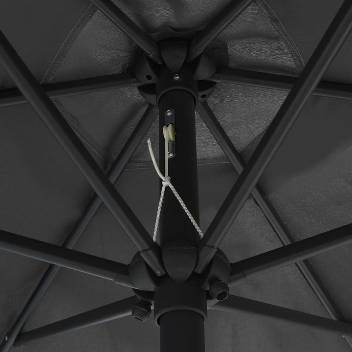 Parasol met LED-verlichting en aluminium paal 270 cm antraciet - Griffin Retail