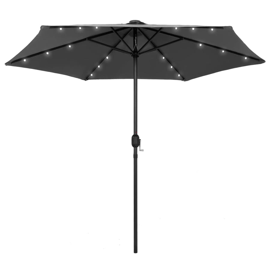 Parasol met LED-verlichting en aluminium paal 270 cm antraciet - Griffin Retail