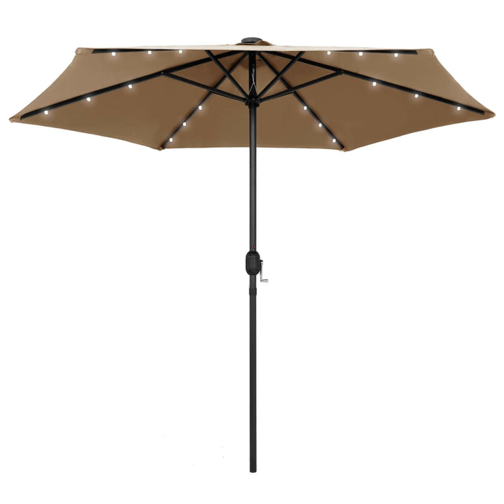 Parasol met LED-verlichting en aluminium paal 270 cm taupe - Griffin Retail