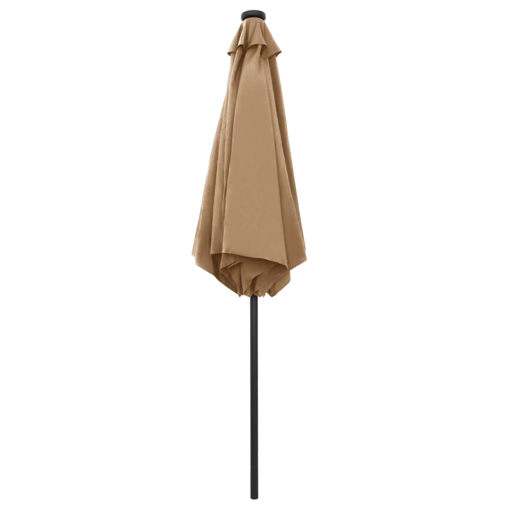 Parasol met LED-verlichting en aluminium paal 270 cm taupe - Griffin Retail