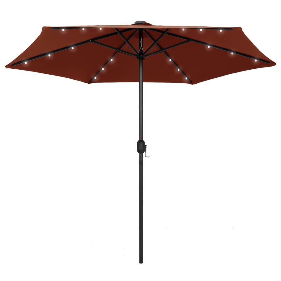 Parasol met LED-verlichting en aluminium paal 270 cm terracotta - Griffin Retail