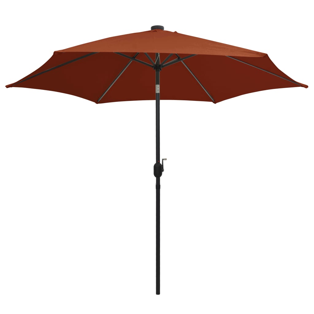 Parasol met LED-verlichting en aluminium paal 300 cm terracotta - Griffin Retail