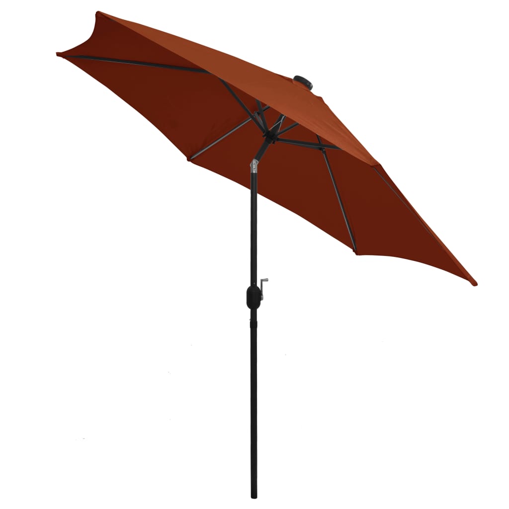 Parasol met LED-verlichting en aluminium paal 300 cm terracotta - Griffin Retail