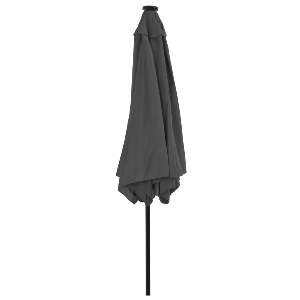 Parasol met LED-verlichting en stalen paal 300 cm antraciet - Griffin Retail