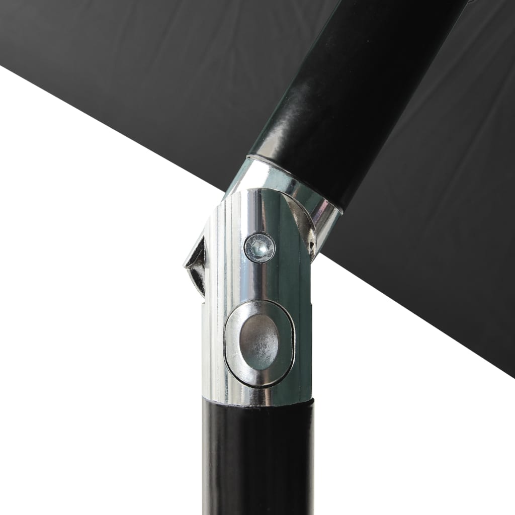 Parasol met LED's en stalen paal 2x3 m antracietkleurig - Griffin Retail