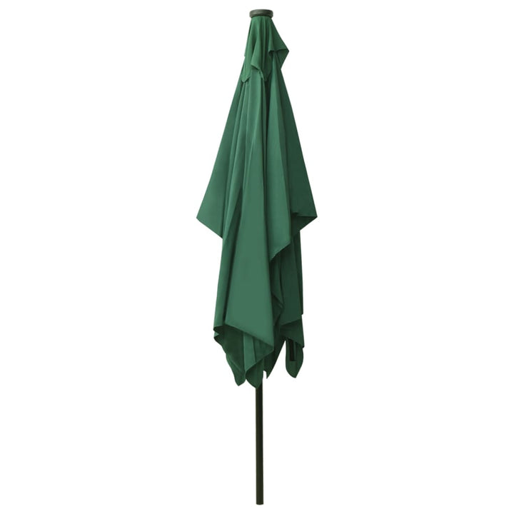 Parasol met LED's en stalen paal 2x3 m groen - Griffin Retail