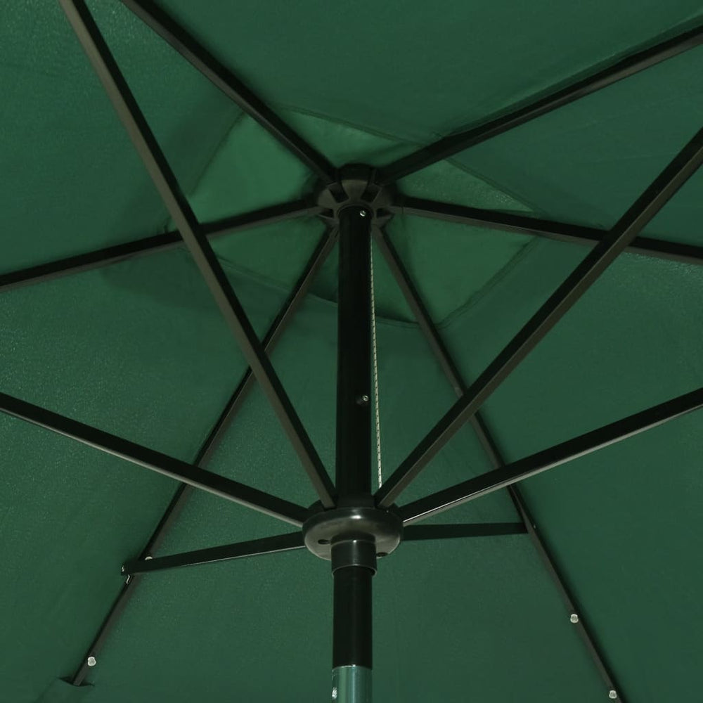 Parasol met LED's en stalen paal 2x3 m groen - Griffin Retail