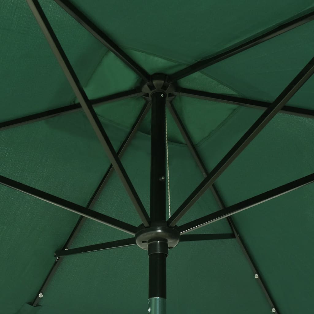 Parasol met LED's en stalen paal 2x3 m groen - Griffin Retail