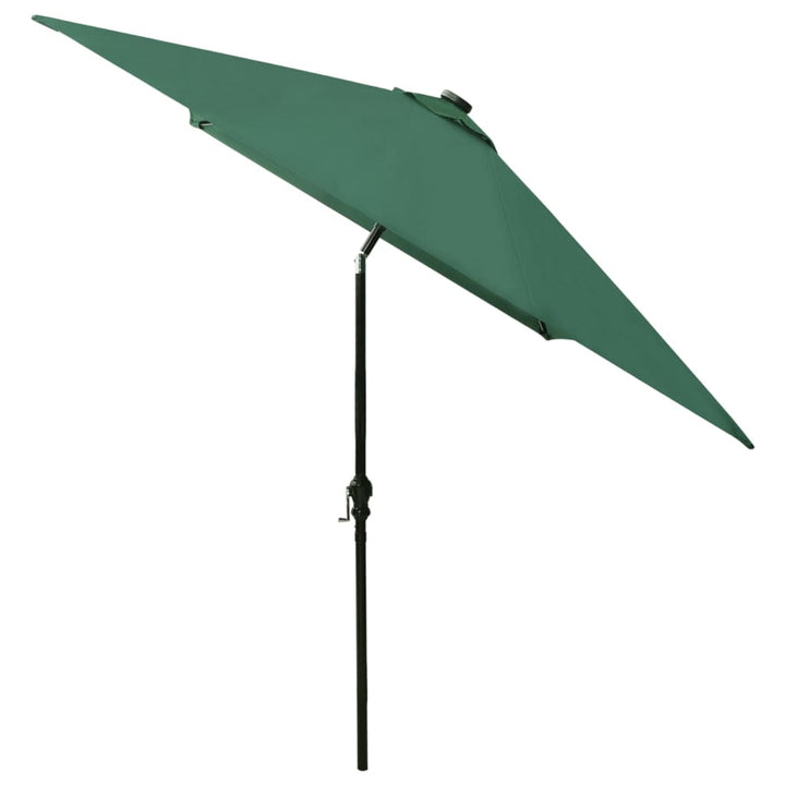 Parasol met LED's en stalen paal 2x3 m groen - Griffin Retail