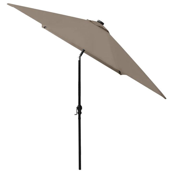 Parasol met LED's en stalen paal 2x3 m taupe - Griffin Retail