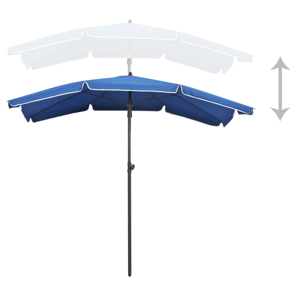 Parasol met paal 200x130 cm azuurblauw - Griffin Retail