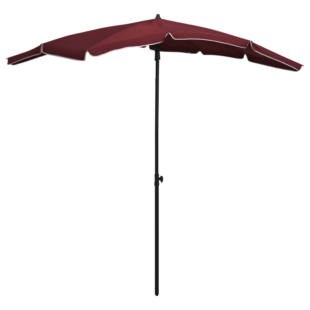 Parasol met paal 200x130 cm bordeauxrood - Griffin Retail