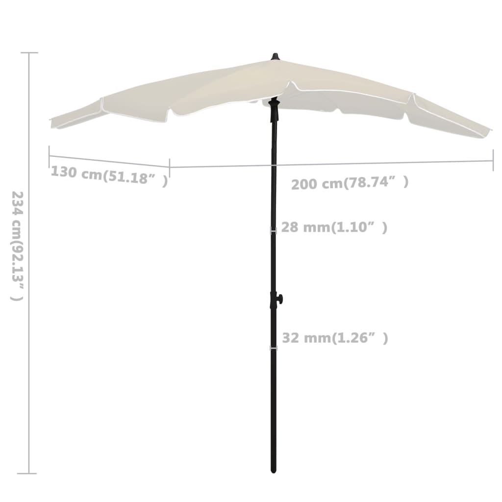 Parasol met paal 200x130 cm zandkleurig - Griffin Retail