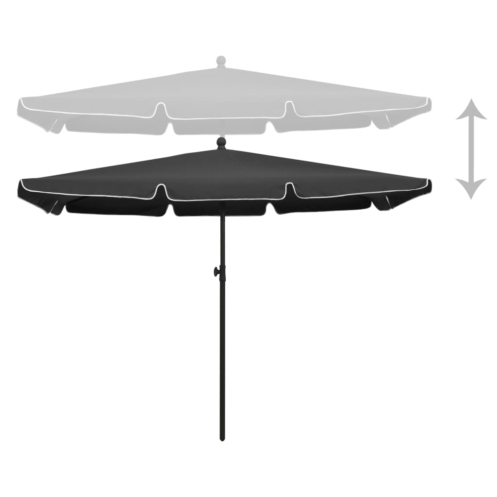 Parasol met paal 210x140 cm antracietkleurig - Griffin Retail