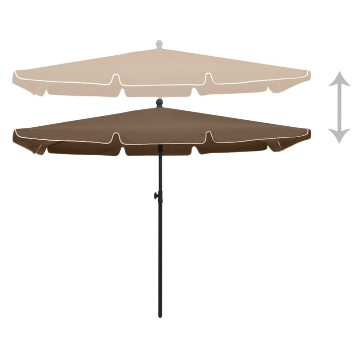 Parasol met paal 210x140 cm taupe - Griffin Retail