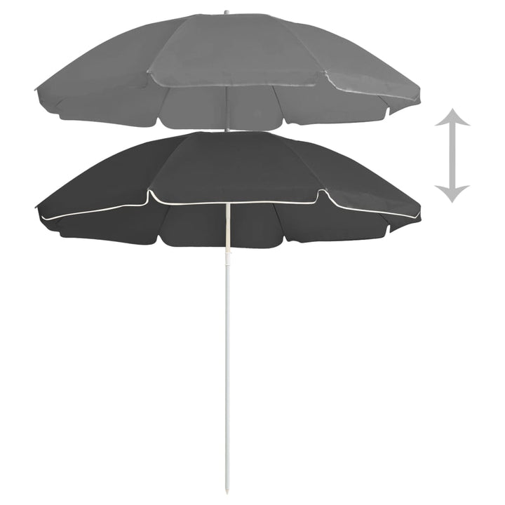 Parasol met stalen paal 180 cm antracietkleurig - Griffin Retail
