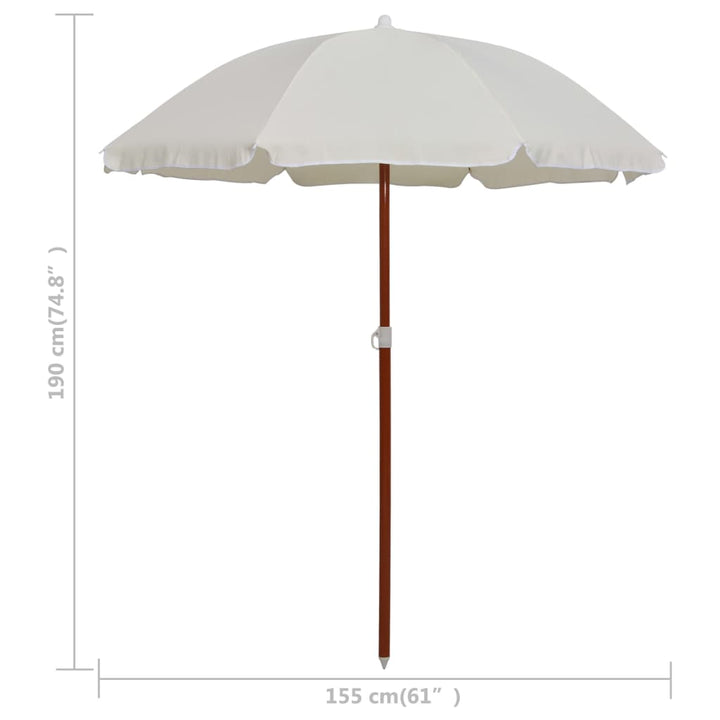 Parasol met stalen paal 180 cm zandkleurig - Griffin Retail