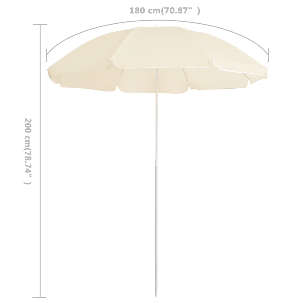 Parasol met stalen paal 180 cm zandkleurig - Griffin Retail