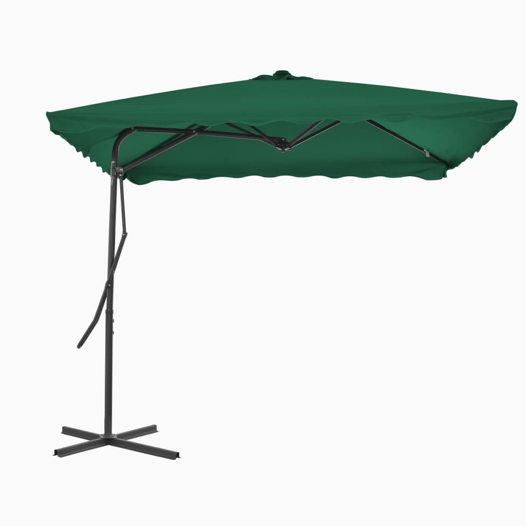 Parasol met stalen paal 250x250 cm groen - Griffin Retail