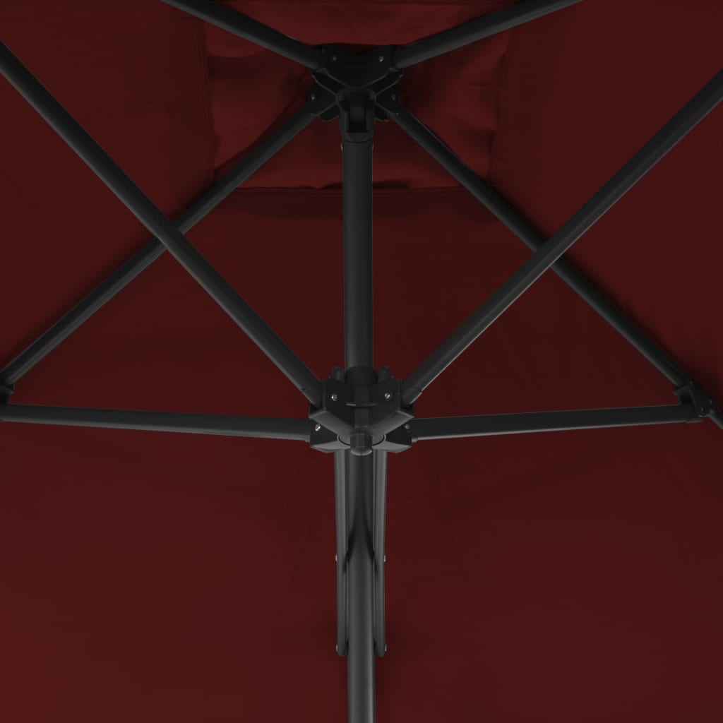 Parasol met stalen paal 250x250x230 cm bordeauxrood - Griffin Retail