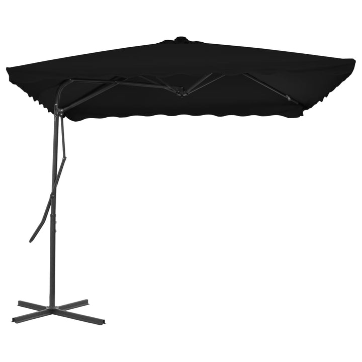 Parasol met stalen paal 250x250x230 cm zwart - Griffin Retail