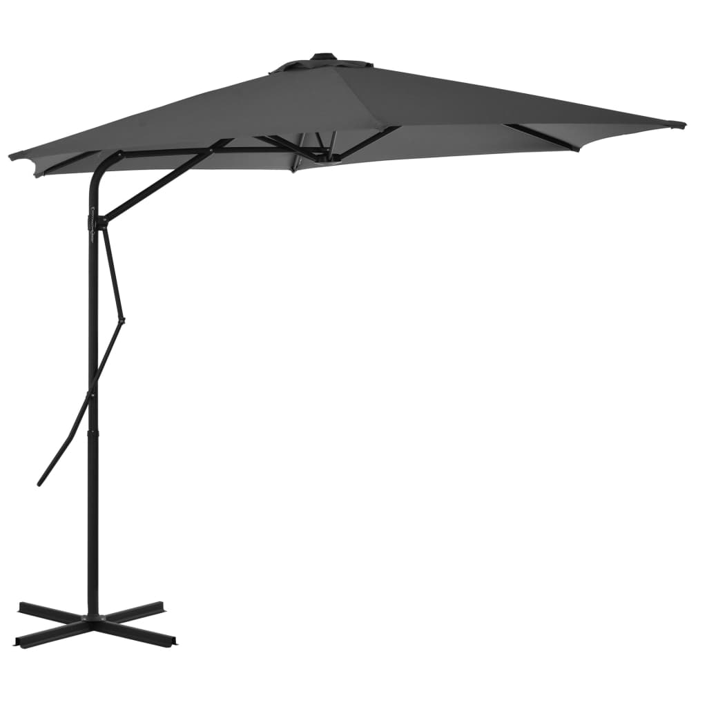 Parasol met stalen paal 300 cm antraciet - Griffin Retail