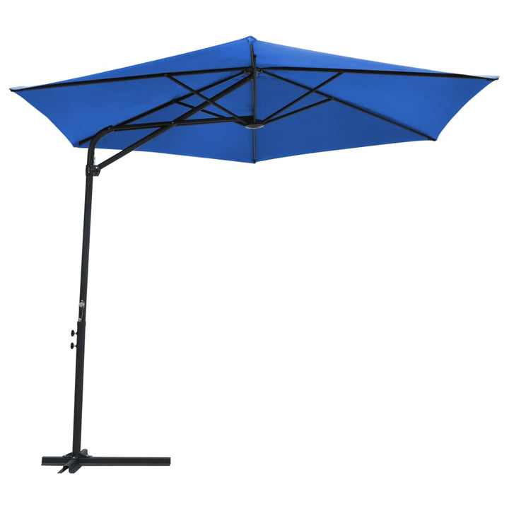 Parasol met stalen paal 300 cm azuurblauw - Griffin Retail
